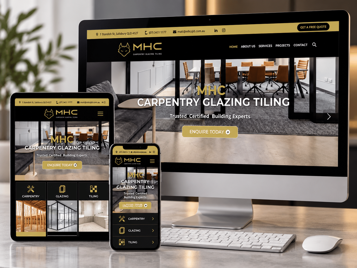 Responsive website design showcase for MHC Queensland