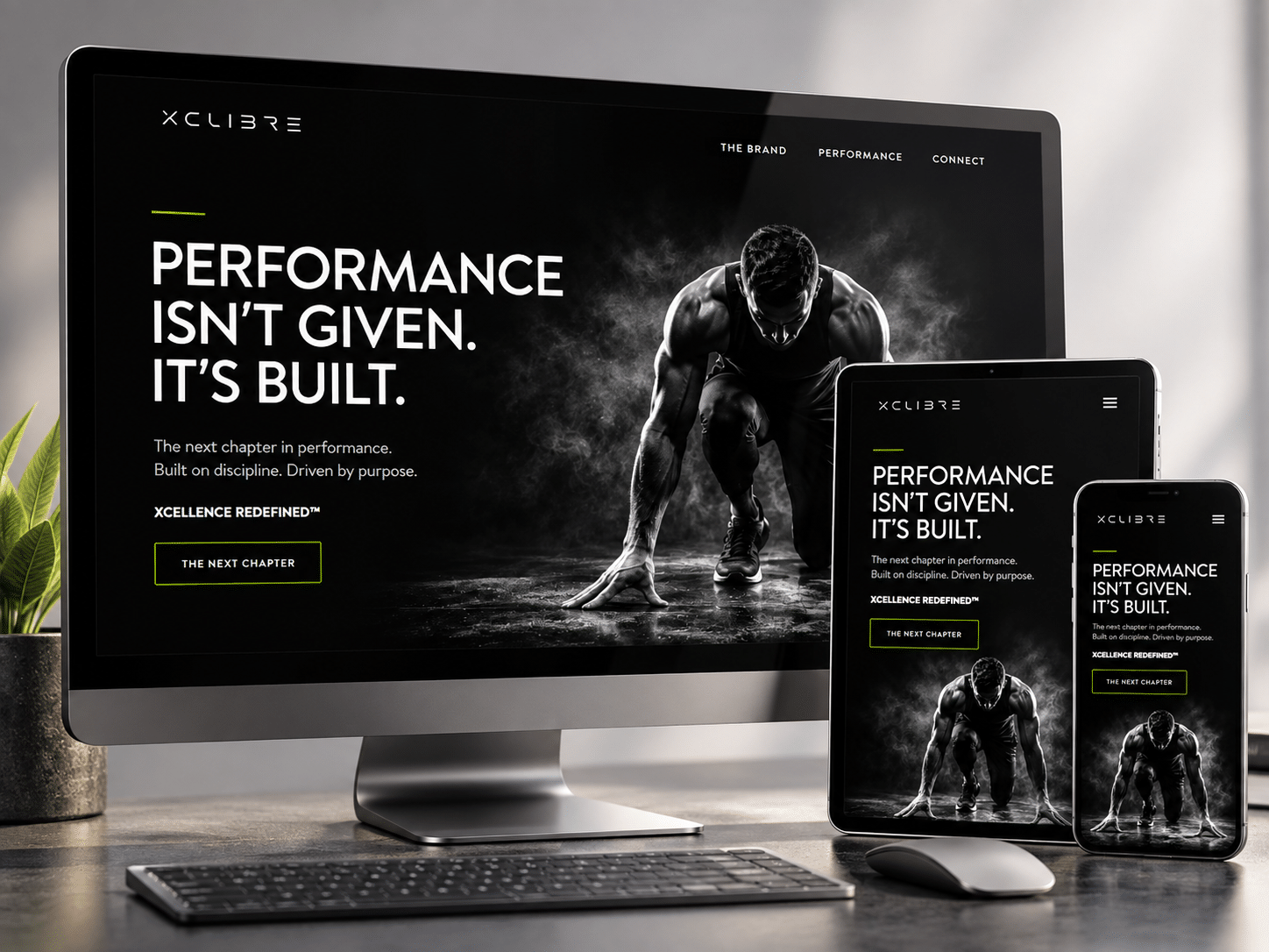Responsive website design showcase for XCLIBRE